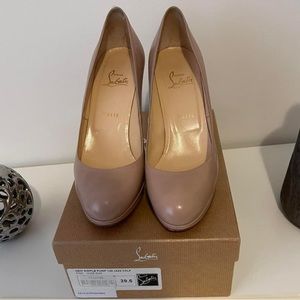 Authentic Christian Louboutin Simple Jazz Pump Nude 100mm- Size 39.5
